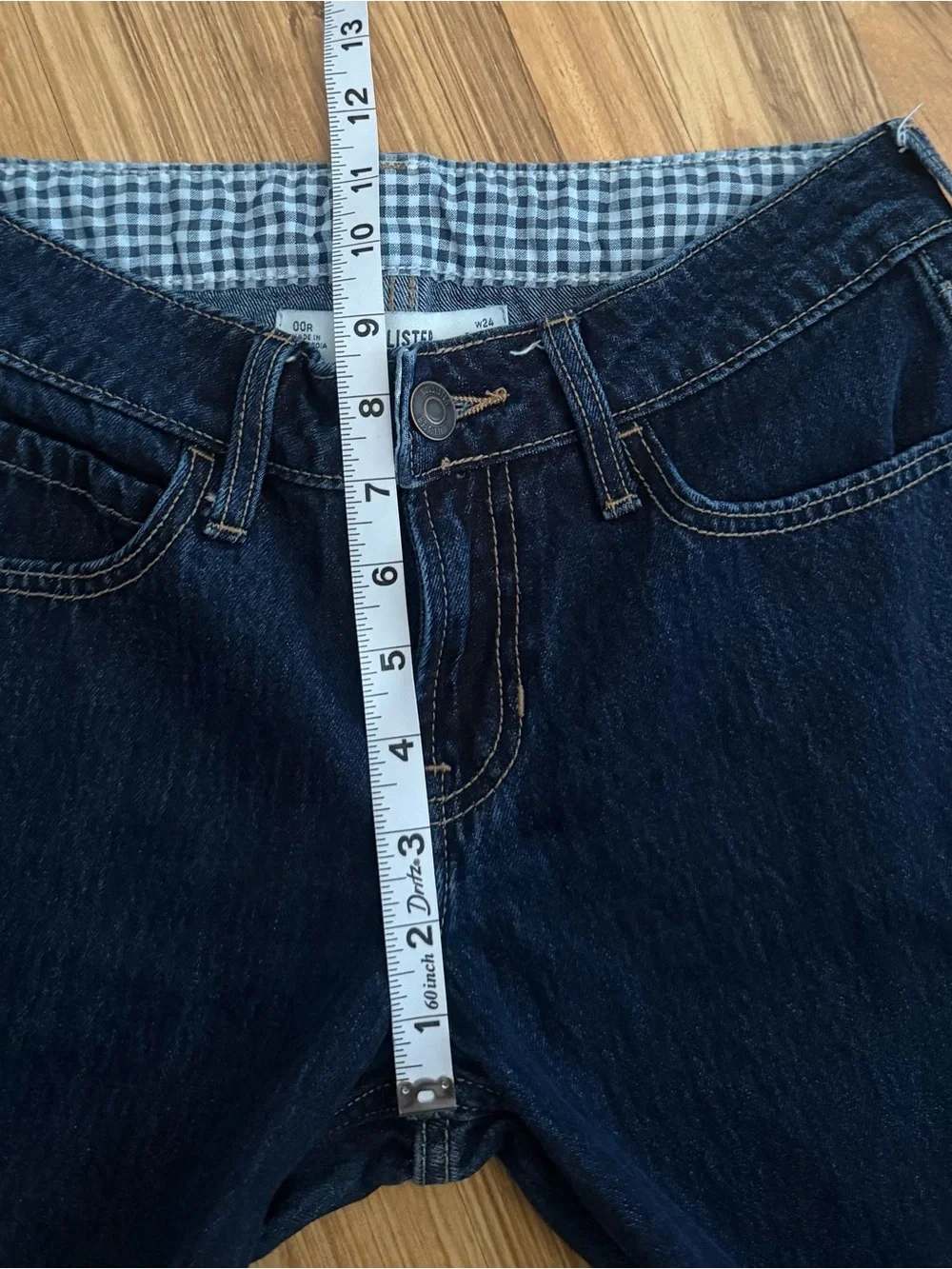 Hollister Low Rise Baggy Jeans Dark Blue Size 00R W24 - Picture 10 of 11